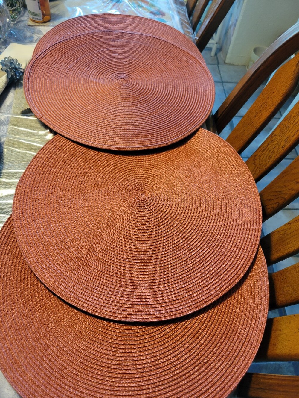 Rust Braided Round Placemat - Home Accents